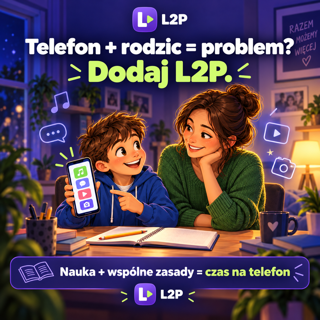 L2P telefon rodzic rownanie